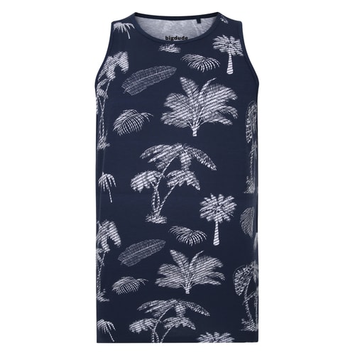 Bigdude Floral Print Vest Navy